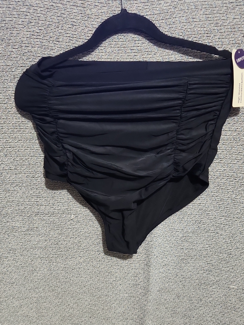 Shapermint High-Waist Black Ruched Swim Bottoms - Women Swim